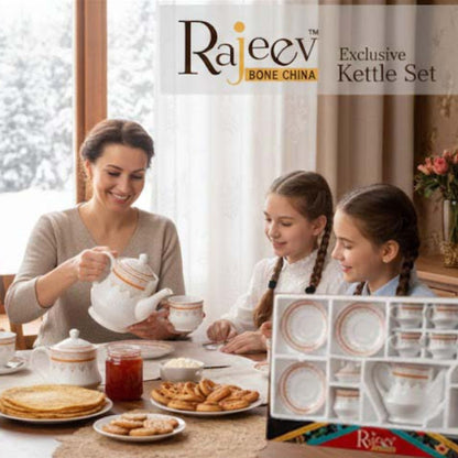 White & Rose-Gold Trim Kettle Set Chain Rajeev