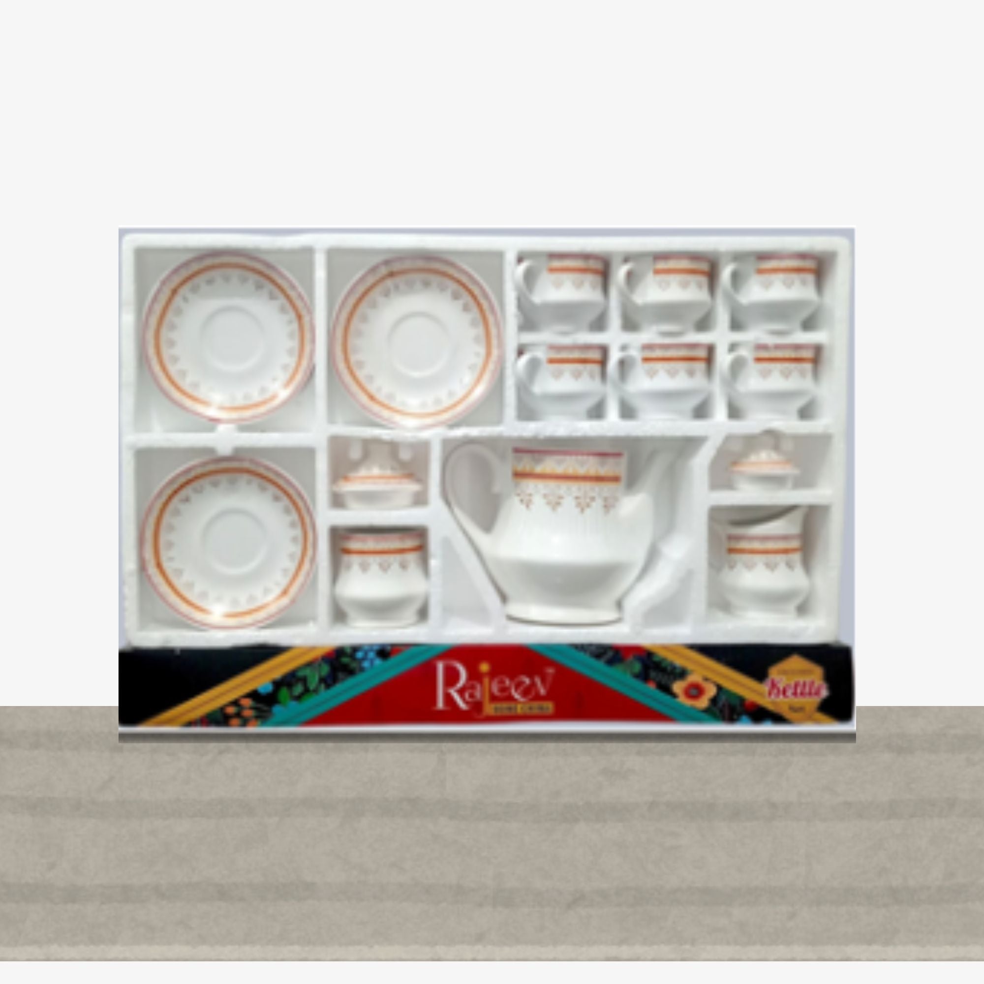 White & Rose-Gold Trim Kettle Set Chain Rajeev