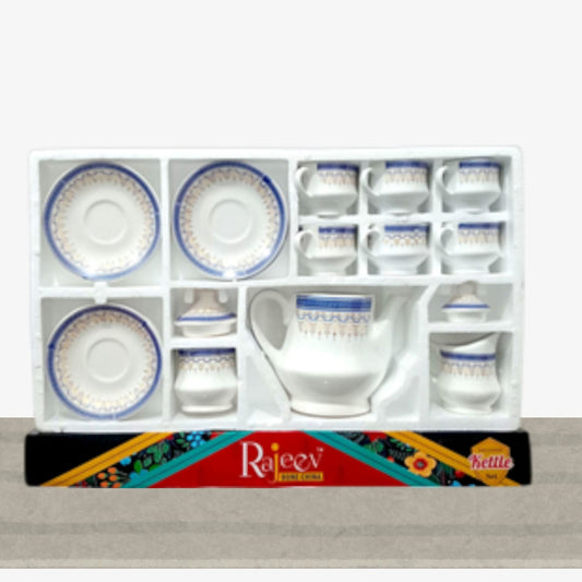 Royal Blue & Gold on White Kettle Set Chain Rajeev