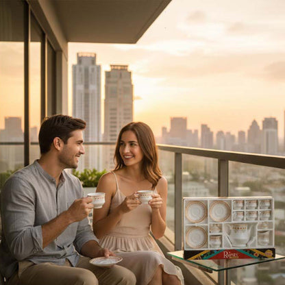 White & Orange Kettle Set Chain Rajeev