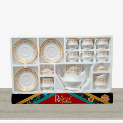 White & Orange Kettle Set Chain Rajeev