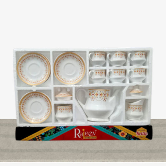 White & Orange Kettle Set Chain Rajeev