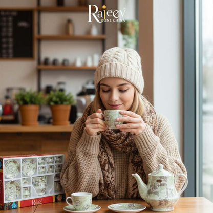 Pista Green Kettle Set Luster Rajeev